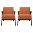 Home Square Upholstered Accent Chair in Orange Finish - Set of 2