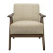 Home Square Upholstered Accent Chair in Light Brown Finish - Set of 2