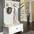 Home Square 2-Piece Set with Hall Tree and Storage Bench in Off White