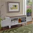 Home Square 2-Piece Set with Hall Tree and Storage Bench in Off White