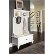 Home Square 2-Piece Set with Hall Tree and Storage Bench in Off White