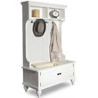 Home Square 2-Piece Set with Hall Tree and Storage Bench in Off White