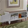 Home Square 2-Piece Set with Hall Tree and Storage Bench in Off White