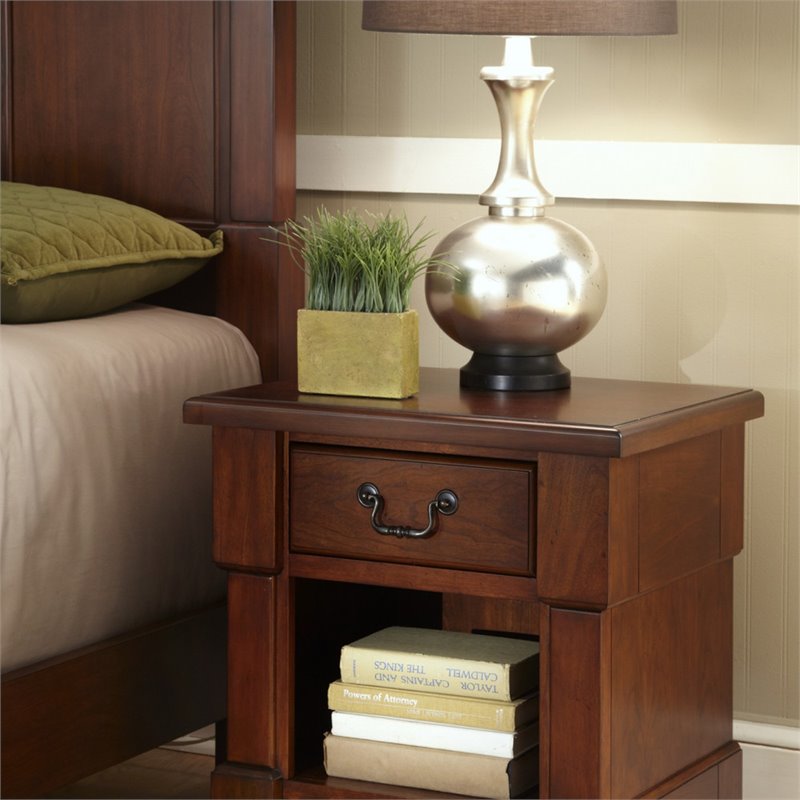 Home Square 3-Piece Set with 2 Nightstands and Queen Headboard in Brown