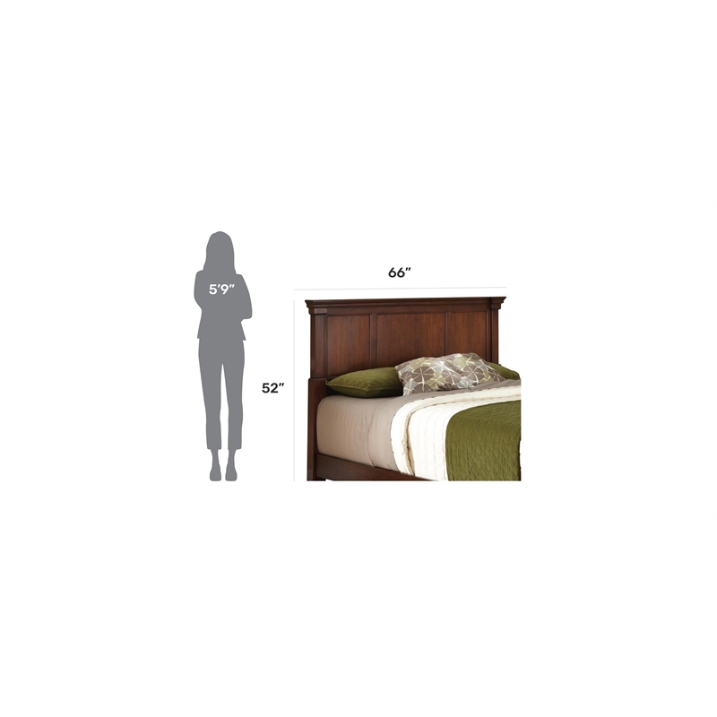 Home Square 3-Piece Set with 2 Nightstands and Queen Headboard in Brown