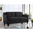 Home Square 3-Piece Set with Microfiber Chair & Loveseat & Sofa in Black