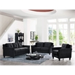Home Square 2-Piece Set with Microfiber Loveseat & Chair in Black