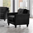 Home Square 2-Piece Set with Microfiber Loveseat & Chair in Black