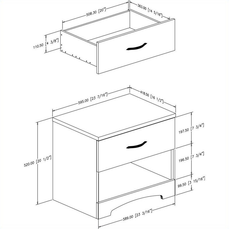 Home Square 3-Piece Set with Double Dresser & 5 Drawer Chest & Nightstand