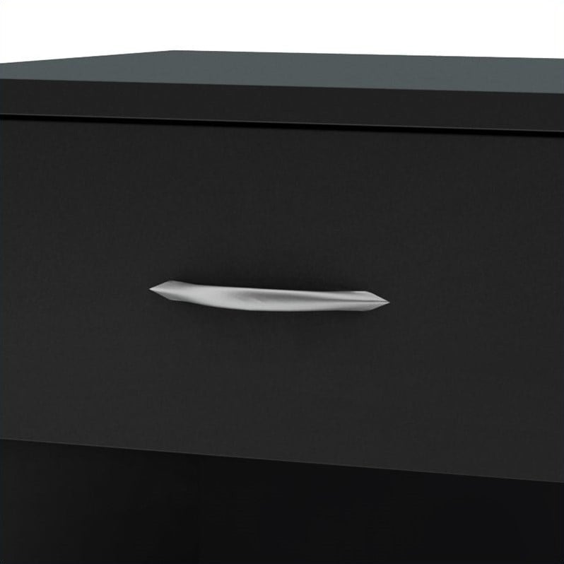 Home Square 2-Piece Set with 6 Drawer Dresser and Nightstand in Pure Black