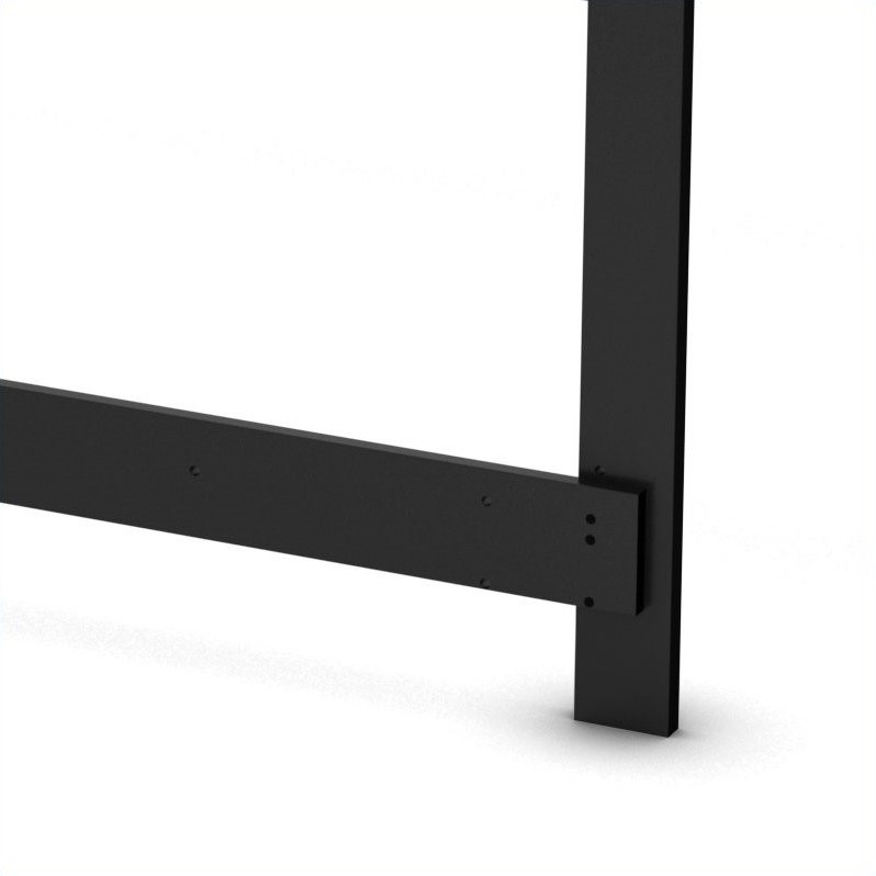 Home Square 2-Piece Set with Platform Bed and Queen Panel Headboard in Black