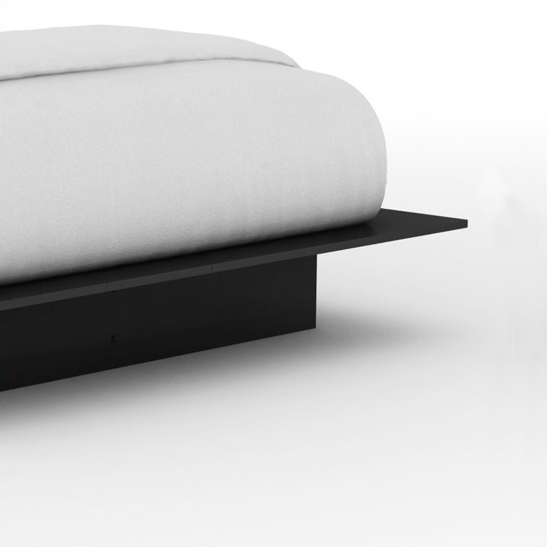 Home Square 2-Piece Set with Platform Bed and Queen Panel Headboard in Black