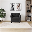 Home Square 4-Piece Set with Chair & Loveseat & Sofa & Platform Bed in Black