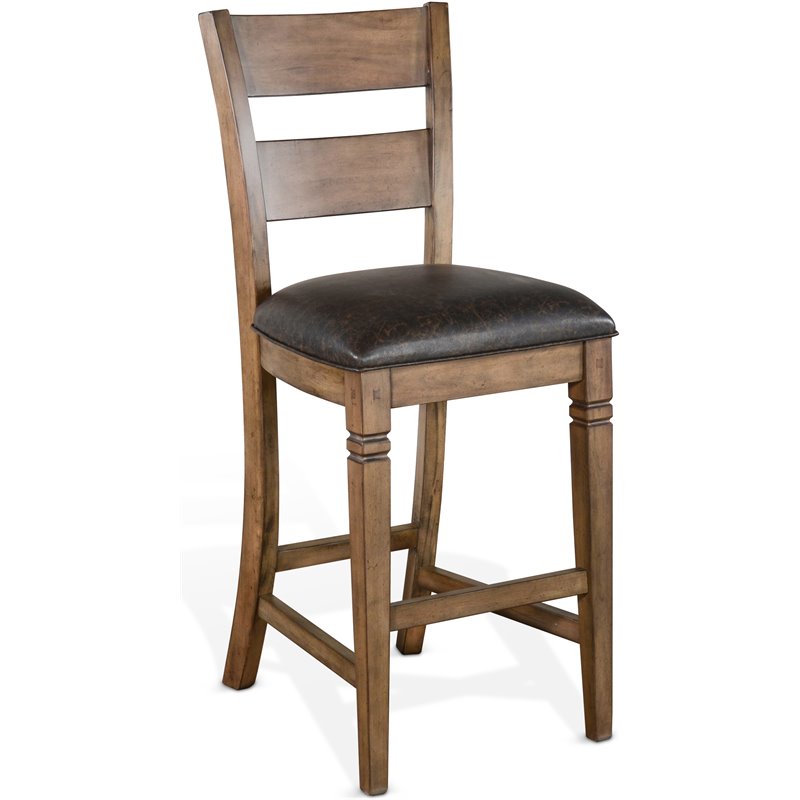 3 Piece Home Bar and Bar Stool Set in Taupe Brown