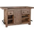 3 Piece Home Bar and Bar Stool Set in Taupe Brown