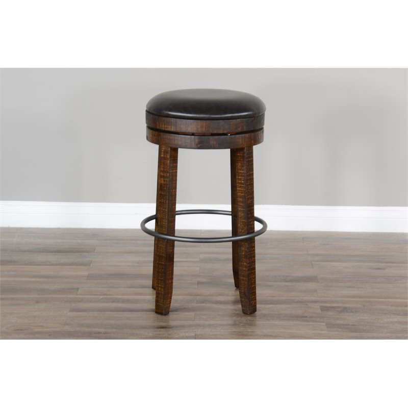 Home Bar and Swivel Bar Stool in Tobacco Leaf 3 Piece Set