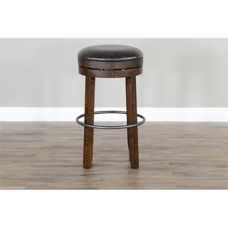 Home Bar and Swivel Bar Stool in Tobacco Leaf 3 Piece Set