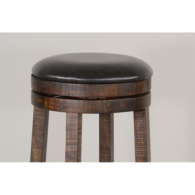 Home Bar and Swivel Bar Stool in Tobacco Leaf 3 Piece Set