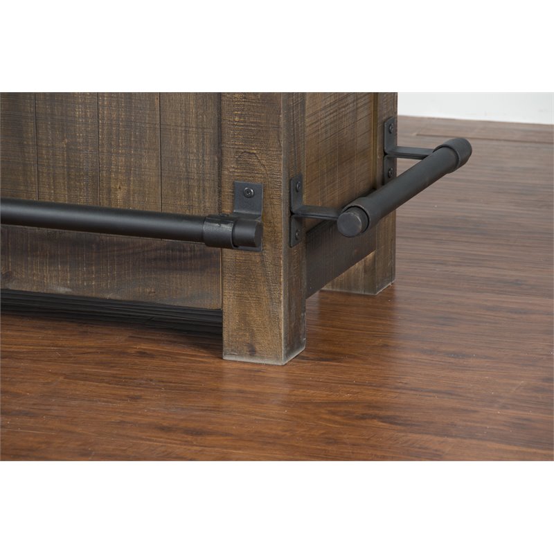 Home Bar and Swivel Bar Stool in Tobacco Leaf 3 Piece Set