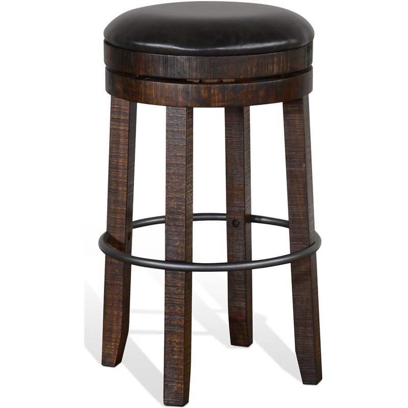 Home Bar and Swivel Bar Stool in Tobacco Leaf 3 Piece Set