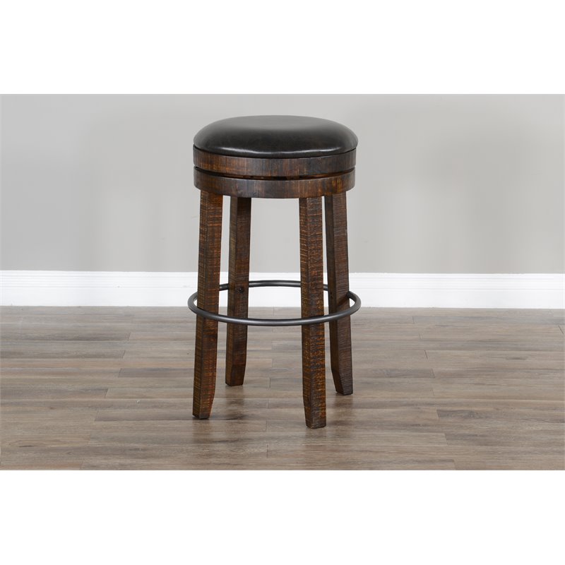 Home Bar and Swivel Bar Stool in Tobacco Leaf 3 Piece Set