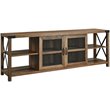 4 Piece Farmhouse TV Stand and Coffee Table and 2 End Tables Set in Rustic Oak