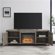 Farmhouse Fireplace TV Stand with Coffee Table and 2 End Tables Set in Gray Wash