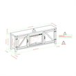 Farmhouse Fireplace TV Stand with Coffee Table and 2 End Tables Set in Gray Wash