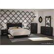 Home Square 4 Piece Modern Wood Bedroom Set in Black