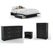 Home Square 4 Piece Modern Wood Bedroom Set in Black