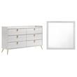 Home Square 2-Piece Set with Dresser and Mirror in White Finish