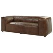 Home Square 2-Piece Set with Leather Sofa and Square Coffee Table
