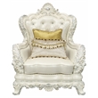 Home Square 3-Piece Set with Faux Leather Loveseat & Chair & Sofa in White