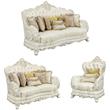 Home Square 3-Piece Set with Faux Leather Loveseat & Chair & Sofa in White