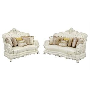 Home Square 2-Piece Set with Faux Leather Loveseat & Faux Leather Sofa