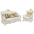 Home Square 2-Piece Set with Faux Leather Chair & Faux Leather Sofa