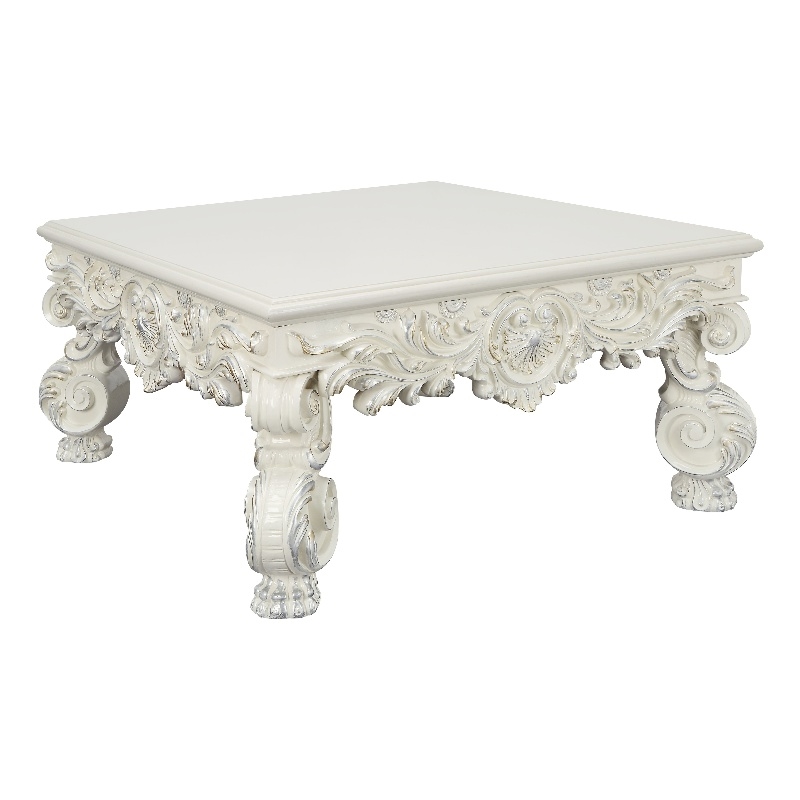 Home Square 2-Piece Set with Square Coffee Table & End Table in Antique White