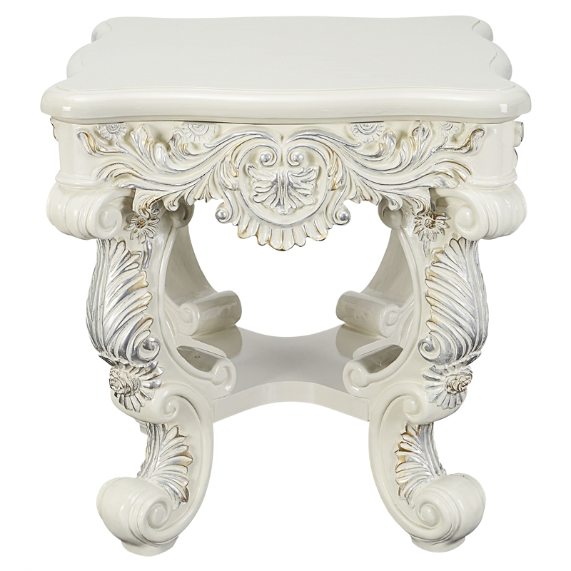 Home Square 2-Piece Set with Square Coffee Table & End Table in Antique White