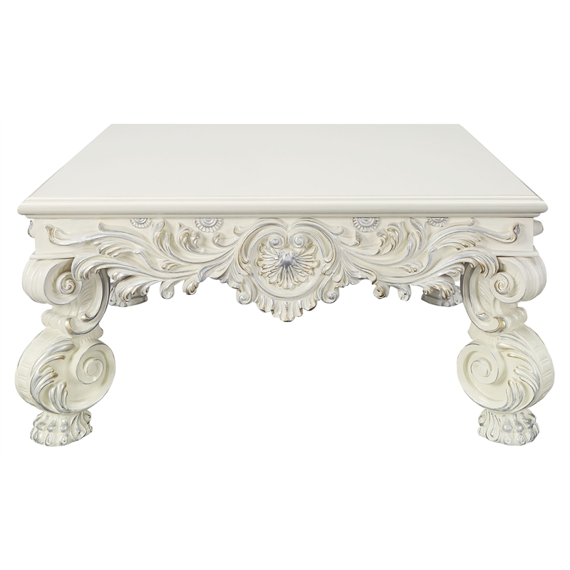 Home Square 2-Piece Set with Square Coffee Table & End Table in Antique White