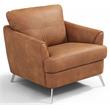 Home Square 2-Piece Set with Leather Sofa & Arm Chair in Cappuchino