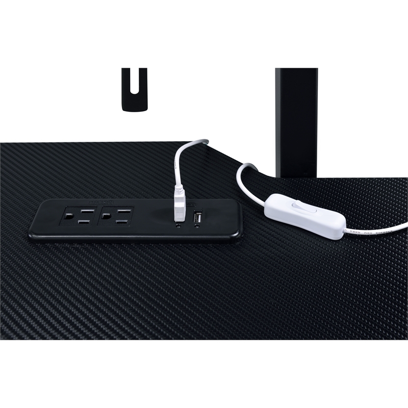 Home Square 2-Piece Set with Gaming Table and Office Chair in Black