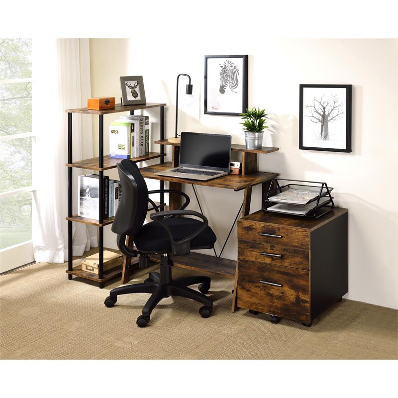 Home Square 2-Piece Set with Wooden Writing Desk and Swivel Office Chair