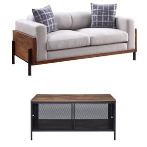 Home Square 2-Piece Set with Fabric Loveseat and Coffee Table