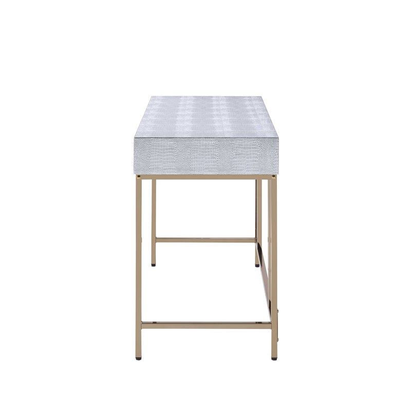 Home Square 2-Piece Set with Velvet Accent Chair and Writing Desk