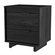 Home Square 2-Piece Set with Bed with Bookcase and Nightstand in Gray Oak
