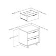 Home Square 2-Piece Set with Bed with Bookcase and Nightstand in Gray Oak