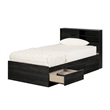Home Square 2-Piece Set with Bed with Bookcase and Nightstand in Gray Oak