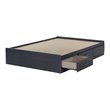 Home Square 2-Piece Set with Full Mates Bed and Nightstand in Blueberry