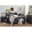 Home Square 2-Piece Set with Full Mates Bed and Nightstand in Blueberry
