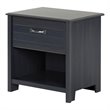 Home Square 2-Piece Set with Full Mates Bed and Nightstand in Blueberry